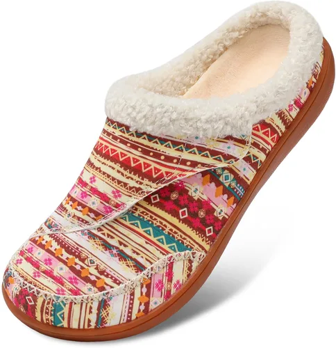 Miniatura 10 de LeIsfIt Pantuflas anchas para mujer, ajustables, para diabéticos, cálidas, acogedoras, antideslizantes, de espuma viscoelástica, para invierno