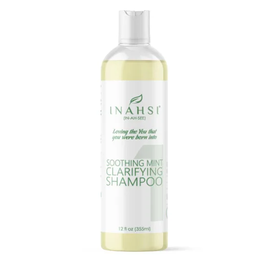 INAHSI Champú aclarante calmante de menta | Productos para el cabello naturalmente rizado, hombres, mujeres y niños | Fabricado en los Estados