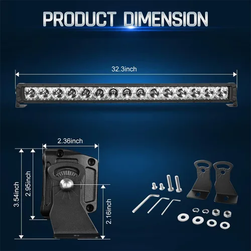 Miniatura 4 de Autofeel Barra de luz LED de 32 pulgadas, reflectores de 150 W y 15000 lm, luces antiniebla LED para conducción todoterreno con luces de circulación