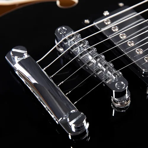 Miniatura 6 de Redid Guitarra eléctrica de cuerpo semihueco RD-100 Guitarra de jazz con agujero F, cuello de arce, pastillas humbucker (negro)
