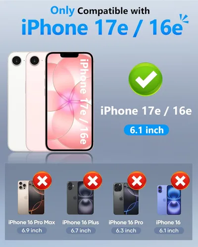 Miniatura 2 de ATATOO Funda tipo cartera para iPhone 16e, tarjetero integrado (3-5 tarjetas) y funda de cámara deslizante y bloqueo RFID, protección de grado Azul