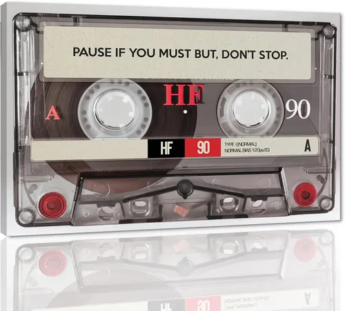 Miniatura 87 de Pause If You Must but Don't Stop Positive Quotes Posters and Prints - Lienzo inspirador, arte de pared, cinta retro para amantes de la música