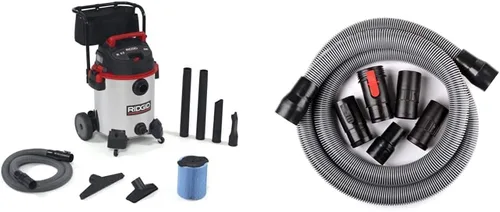 Miniatura 9 de RIDGID Aspiradora de acero inoxidable 1610RV de 16 galones con carrito, motor HP de 6.5 picos y filtro estándar RIDGID VF4000