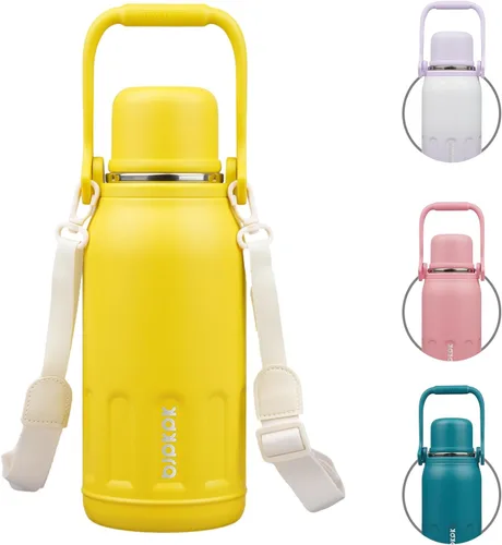 Miniatura 30 de BJPKPK - Botellas de agua termoaisladas de 27 onzas con tapa y asa de transporte, botellas de agua de acero inoxidable libres de BPA para la Verde
