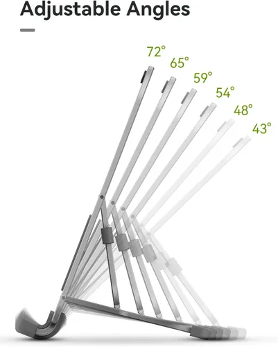 Miniatura 3 de Parblo Soporte para tablet PR114, soporta hasta 11 pulgadas, 6 ángulos ajustables, plegable y fácil de transportar