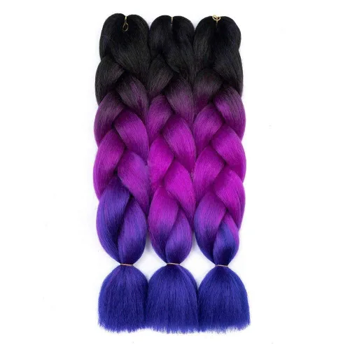 Miniatura 13 de #1B - Cabello trenzado de ganchillo, 5 unids/lote, extensiones de cabello trenzado jumbo de 24 pulgadas, cabello sintético para trenzar fibra