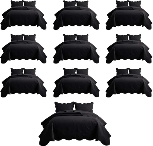 Miniatura 79 de MOONLIGHT20015 Paquete de 8 Colchas Tamaño King para Cama (106" x 96") - Venta al Por Mayor para Hoteles, Dormitorios de Huéspedes y Airbnbs - Gris