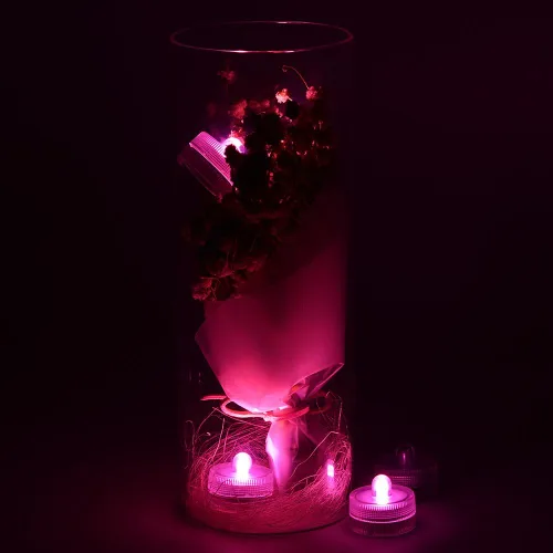 Miniatura 4 de KITOSUN Luces LED sumergibles cr2032 alimentadas por pilas bajo el agua, impermeables, velas LED para eventos, centros de mesa, jarrón, floral, Rosa