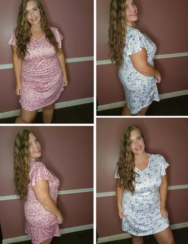 Miniatura 5 de Ekouaer - Pack de 2 camisones de manga corta para mujer, cómodos y suaves, pijama estilo vestido para dormir