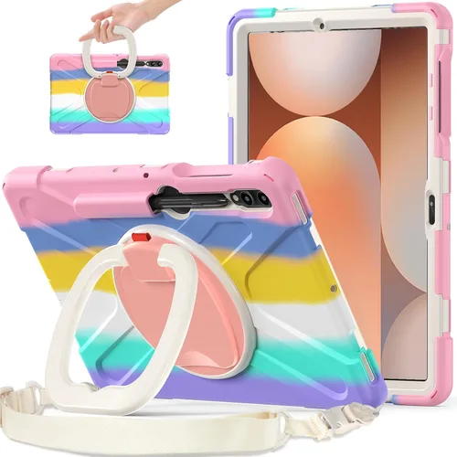 Miniatura 58 de 360 Rotation Case for Galaxy Tab ActivePro/Tab Active4 Pro/Active 5 Pro 10.1" Sturdy Cover Rotate Ring Stand Shoulder Carrying Strap Hand Strap