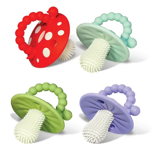 Miniatura 11 de RaZbaby Juguete mordedor de silicona suave para bebés de 3 meses y bebé, masajeador, cerdas para aliviar la dentición, alivia las encías doloridas