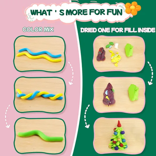 Miniatura 5 de Chico Land Arcilla de secado al aire de 24 colores, regalo para niños y niñas a partir de 4 años, kit de arcilla para modelar modelos de bricolaje
