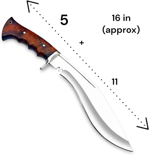Miniatura 9 de Poshland Cuchillo de caza de hoja fija. Cuchillo resistente para durar mucho tiempo completamente hecho a mano con funda incluida, ha sido diseñado