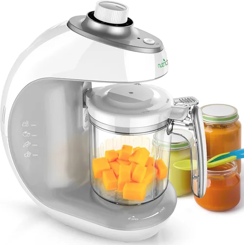 NutriChef Máquina de alimentos para bebés | Cocina a vapor 2 en 1 y licuadora de puré | Temporizador de vapor ajustable | Mezcla de alimentos