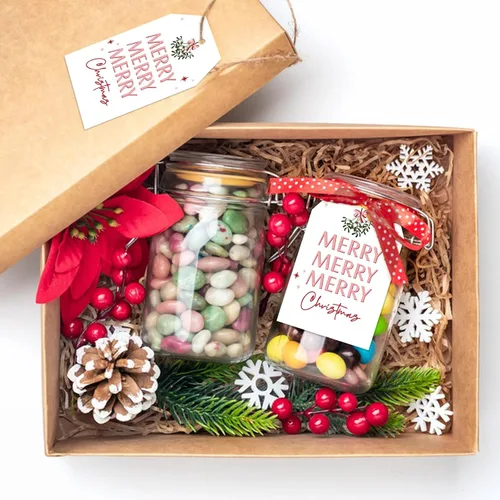 Miniatura 5 de Etiquetas de regalo de Navidad de Anwyll con cuerda - 50 piezas etiquetas de arco rosa feliz feliz feliz Navidad para regalos etiqueta de regalo