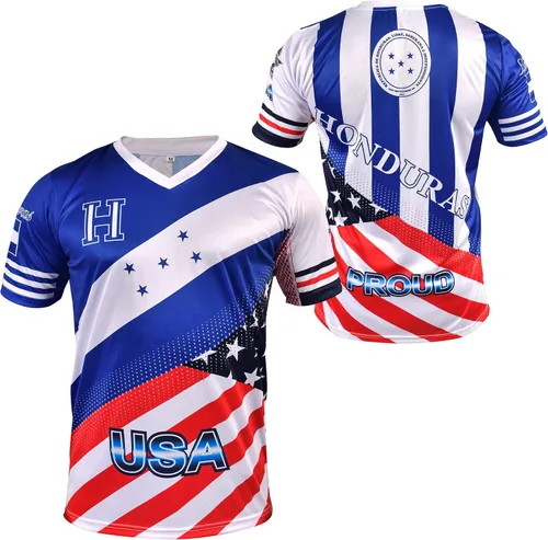 Miniatura 3 de Fury Camiseta de fútbol Honduras y USA Flag Mix - Camiseta de fútbol Honduras - Camiseta de Futbol Honduras Jersey HombreMujerUnisex
