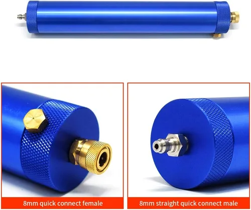 Miniatura 3 de 30Mpa Separador de agua de aceite Bomba de compresor de aire PCP 4500Psi Filtro de aire de alta presión Separador de buceo L300mm OD50mm con Azul