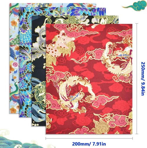 Miniatura 2 de Paquete de 30 piezas de tela de algodón – 8 x 10 pulgadas, tela de envoltura de estilo japonés para manualidades, costura de retazos y manualidades
