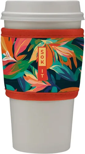 Miniatura 184 de Sok It HotSok Coffee & Tea - Funda de neopreno con aislamiento reutilizable (floral abstracto)