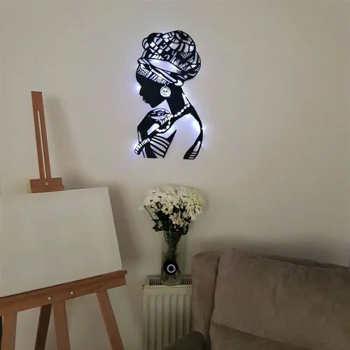 Miniatura 4 de Arte de pared de metal africano, decoración de pared de metal para mujeres africanas, arte de pared de metal para mujeres negras, decoración de sala