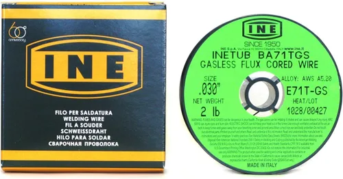Miniatura 2 de Carrete de alambre de alma fundente sin gas BA71TGS de Inetub, de 0.030 pulgadas, 2 libras, para soldar acero al carbono