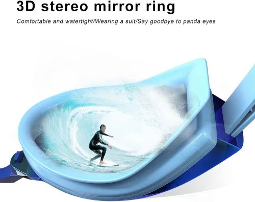 Miniatura 3 de Gafas de natación miope, Gafas de natación de visión corta Recubrimiento Espejo Azul 59