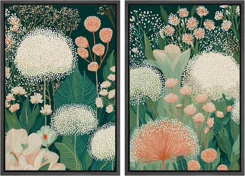 Miniatura 150 de MUDECOR Lienzo enmarcado para pared, bosque brumoso, reflejos, paisaje tranquilo, ilustraciones modernas, arte decorativo, bohemio, tranquilo/zen