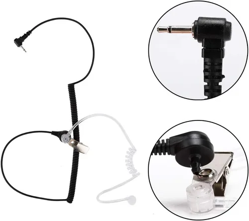 Miniatura 3 de Auricular de radio para aplicación de la ley, cable de auriculares de 0.098 in, línea de auriculares, solo escucha, tubo de aire para walkie talkie