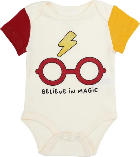 Miniatura 5 de Harry Potter Paquete múltiple de body de manga corta para bebé, niña o niño (borgoña, 0-3 meses), Borgoña