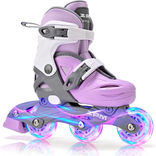 Miniatura 21 de 2PM SPORTS Patines en línea para niños y niñas de 4 a 8, 6 a 12 años, con ruedas iluminadas, cuchillas ajustables para niños y jóvenes principiantes