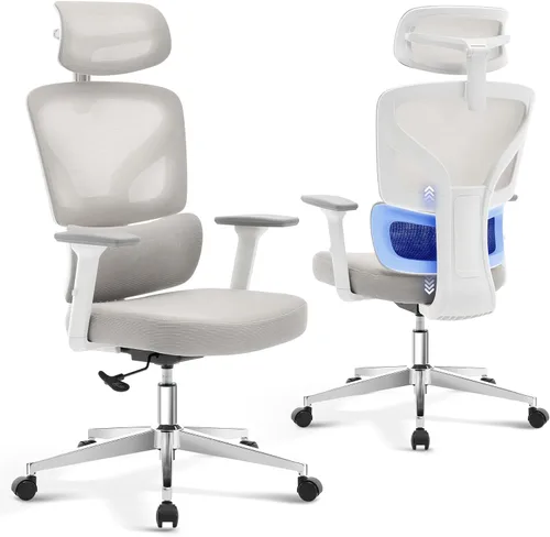 Miniatura 9 de Silla de oficina ergonómica - Silla de escritorio de malla para el hogar con soporte lumbar ajustable, silla de juegos de computadora con respaldo