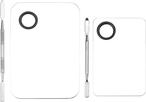 Miniatura 6 de Paleta de mezcla de maquillaje, paleta de maquillaje de acero inoxidable, paleta de cosméticos con espátula para arte de uñas, sombra de ojos