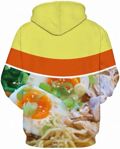 Miniatura 2 de Keasmto Sudadera con capucha de sopa de fideos de pollo y ramen 3D para hombres y mujeres, algodón lindo