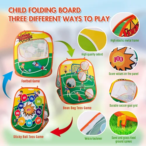 Miniatura 3 de Sundaymot Juguete de lanzamiento de bolsas de frijol, juguetes de juego de fútbol. Juguetes para niños pequeños para exteriores/interiores