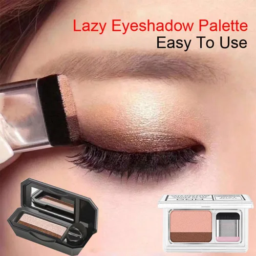 Miniatura 2 de Sombra de ojos perfecta de doble color, maquillaje de sombra de ojos perezosa de dos tonos, altamente pigmentada con exquisitas purpurina