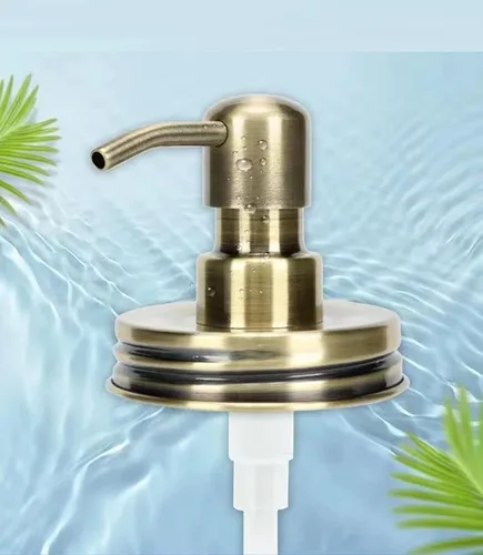 Miniatura 4 de Tapa dispensadora de jabón y bomba de repuesto de acero inoxidable cepillado, a prueba de óxido, a prueba de fugas para tapa de tamaño de boca Bronce