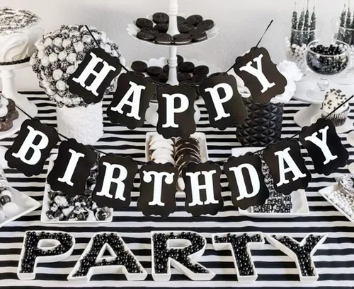 Miniatura 3 de Cartel grande negro de feliz cumpleaños, letrero de feliz cumpleaños para niños, niñas, mujeres, hombres, decoraciones de fiesta
