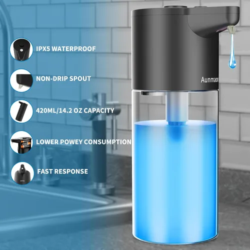 Miniatura 6 de Dispensador automático de jabón sin contacto, ajuste físico simple, dispensador de jabón de plato de mano de bajo consumo de batería para cocina