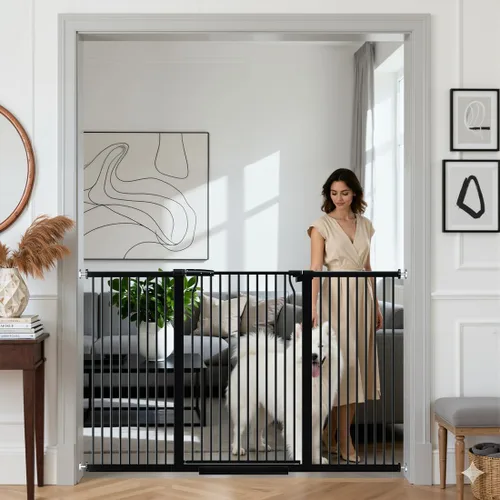 Miniatura 11 de Puerta de bebé extra alta de 41 pulgadas con puerta, puertas de perro de 29.6 a 40.5 pulgadas de ancho para puertas, escaleras, puerta grande