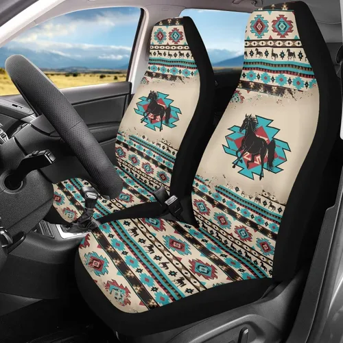 Miniatura 12 de Bulopur Art Horse - Juego de 2 fundas universales para asientos delanteros de automóvil, protectores enteros adecuados para la mayoría