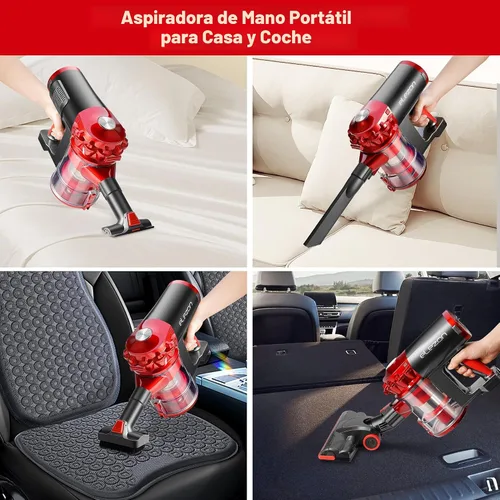 Miniatura 4 de elezon A200 - Aspiradora inalámbrica con potente succión de 18000Pa, tiempo de funcionamiento de 38 minutos, batería de 2200mAh, filtro HEPA