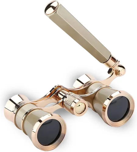 Miniatura 8 de Gafas de ópera, prismáticos de teatro 3X25 con mango plegable y extensible, mini binoculares compactos y ligeros, gafas de teatro portátiles