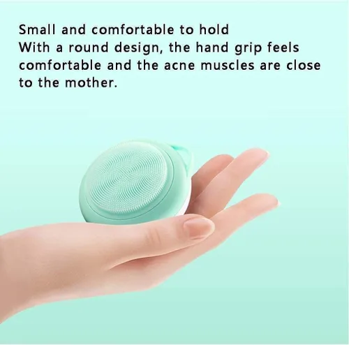 Cepillo redondo de limpieza facial, instrumento de limpieza facial impermeable de silicona suave, cepillo de lavado eléctrico de vibración de alta