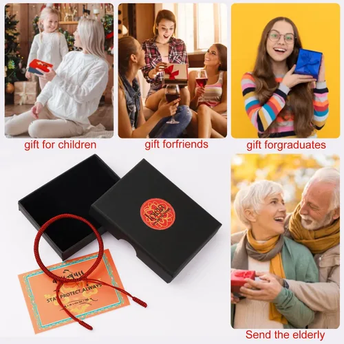 Miniatura 8 de Auténtica pulsera de nudo Dorje bendecida hecha a mano por monjes tibetanos con protección y talismán para mujeres y hombres F-rojo+multicolor+rojo
