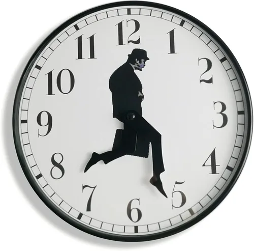 TANKRIN Ministry of Silly Walks - Reloj de pared para dormitorio, cocina, sala de estar, regalo novedoso para decoración del hogar (negro)