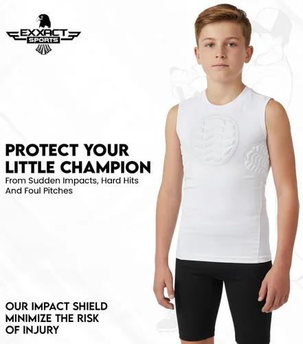 Miniatura 4 de Exxact Sports Protector de pecho de béisbol juvenil, protector de pecho acolchado para el esternón, protector de pecho de sóftbol y costillas