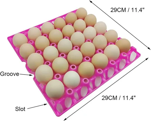 Miniatura 2 de Paquete de 6 bandejas de plástico para huevos de pollo para productos agrícolas, estantes para huevos, pato, 30 bandejas para poner huevos