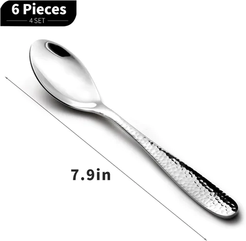 Miniatura 3 de Juego de 6 cucharas de acero inoxidable 18/10 de alta calidad para cereales, sopa y más, pulido con espejo, apto para lavavajillas