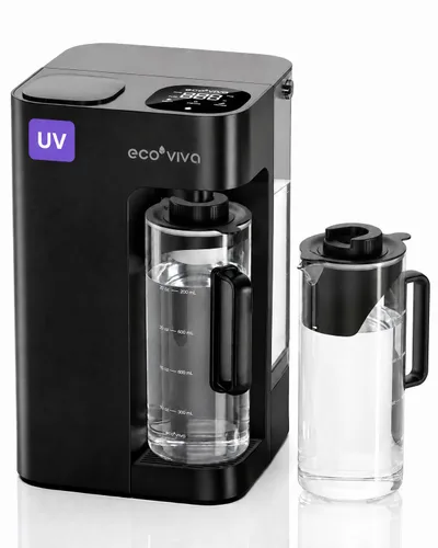 Miniatura 13 de Ecoviva Mate 3 - Filtro de agua de ósmosis inversa para encimera, sin instalación, jarra portátil de llenado automático, 3:1 de puro para drenar