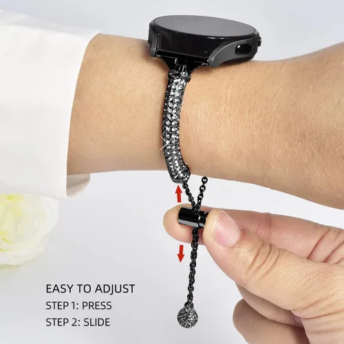 Miniatura 6 de DEALELE Bandas compatibles con Samsung Galaxy Watch 6/6 Classic / 5/5 Pro / 4/4 Classic / 3 1.614 in / Active 2, pulsera de repuesto de metal con 1#